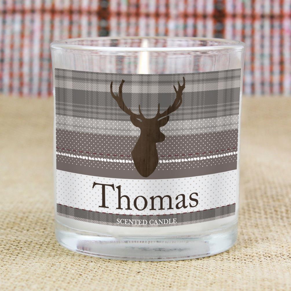 Personalised Highland Stag Scented Jar Candle Extra Image 1